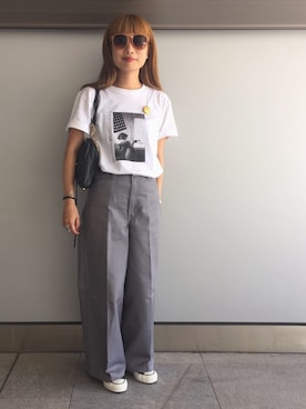 「アイテム（ブローチ/コサージュ）」を使った、Ｍayuko   Kuniyoshiさん（レディース・153cm）の夏コーディネート