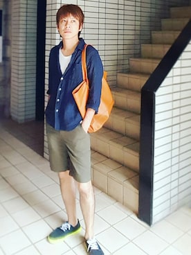 「ネイビーシャツ」｜Ryouichiさん（メンズ・173cm・30代）の秋コーディネート