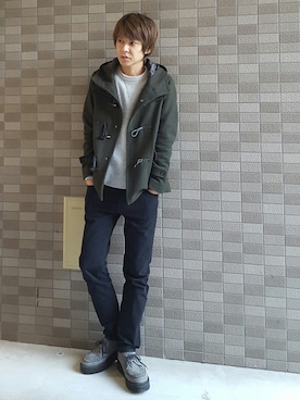 「RAGEBLUE（レイジブルー）のアイテム（ダッフルコート）」を使った、Ryouichiさん（メンズ・173cm）の冬コーディネート