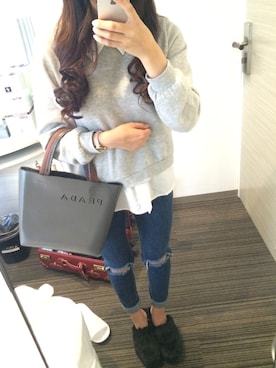 「アイテム（アナログ腕時計、ピンク系）」を使った、hazukiさん（レディース・150cm）の秋コーディネート