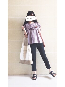 「ADLIB（アドリブ）のアイテム（バッグ）」を使った、heykawaiさん（レディース・156cm）の夏コーディネート