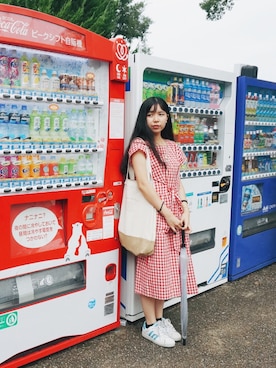 「ADLIB（アドリブ）のアイテム（バッグ）」を使った、heykawaiさん（レディース・156cm）の夏コーディネート