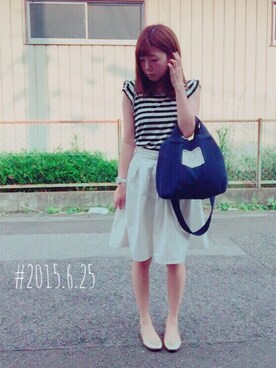 「NETSTAR（ネットスター）のアイテム（Tシャツ/カットソー）」を使った、くまきみかさん（レディース・152cm）の秋コーディネート