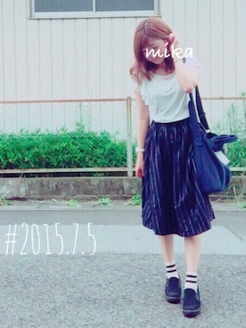 「NETSTAR（ネットスター）のアイテム（Tシャツ/カットソー）」を使った、くまきみかさん（レディース・152cm）の秋コーディネート
