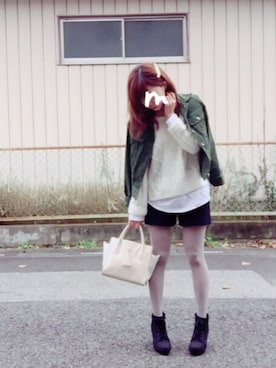 「ショーパン」｜「アイテム（その他アウター）」を使った、くまきみかさん（レディース・152cm）の冬コーディネート