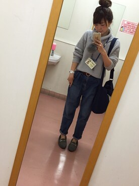 「GLITTER（グリッター）のアイテム」を使った、くまきみかさん（レディース・152cm）の冬コーディネート