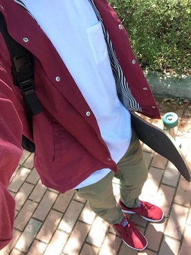 「nike sb 」｜「アイテム（ナイロンジャケット）」を使った、ゆーたさん（メンズ・177cm）の春コーディネート