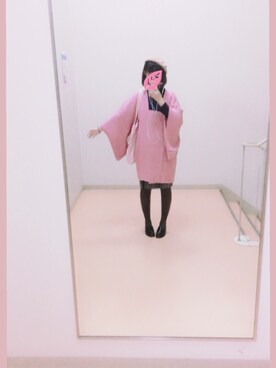 「アイテム（ピーコート、ピンク系）」を使った、亚硝酸柚さん（レディース・163cm）の秋コーディネート