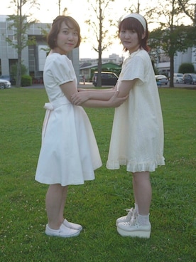 「お揃い」｜「アイテム（口紅/リップティント/グロス）」を使った、なつさん（レディース・166cm）の夏コーディネート