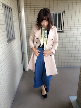 「JUSGLITTY（ジャスグリッティー）のアイテム（トレンチコート）」を使った、なつさん（レディース・166cm）の秋コーディネート