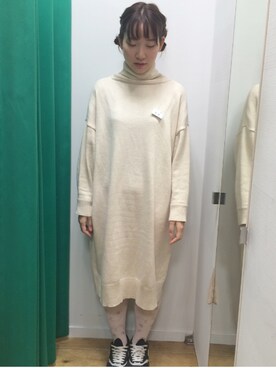 「通販」｜「アイテム（ワンピース/ドレス）」を使った、なつさん（レディース・166cm）の冬コーディネート