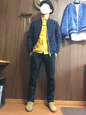 「SLICK（スリック）のアイテム（ブルゾン）」を使った、ゆうさん（メンズ・168cm）の春コーディネート