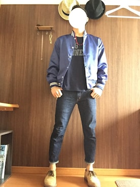 「GOLD（ゴールド）のアイテム（ブルゾン）」を使った、ゆうさん（メンズ・168cm）の春コーディネート