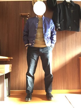「GOLD（ゴールド）のアイテム（ブルゾン）」を使った、ゆうさん（メンズ・168cm）の秋コーディネート