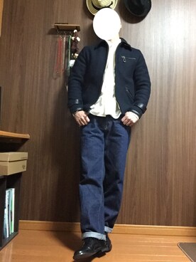 「GOLD（ゴールド）のアイテム（ブルゾン）」を使った、ゆうさん（メンズ・168cm）の冬コーディネート