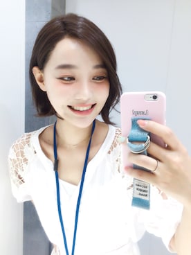 「アイテム（ヘアアクセサリー）」を使った、Minseo Kimさん（レディース・160cm）の夏コーディネート