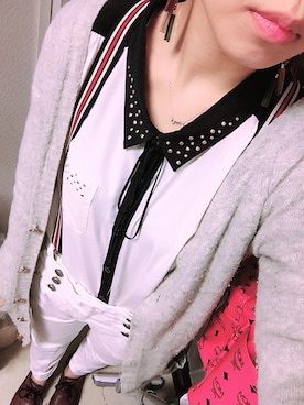 「アイテム（サスペンダー）」を使った、Mikaさん（レディース・155cm）の冬コーディネート