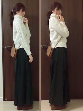 「のんびり」｜nana♡さん（レディース・160cm）の冬コーディネート