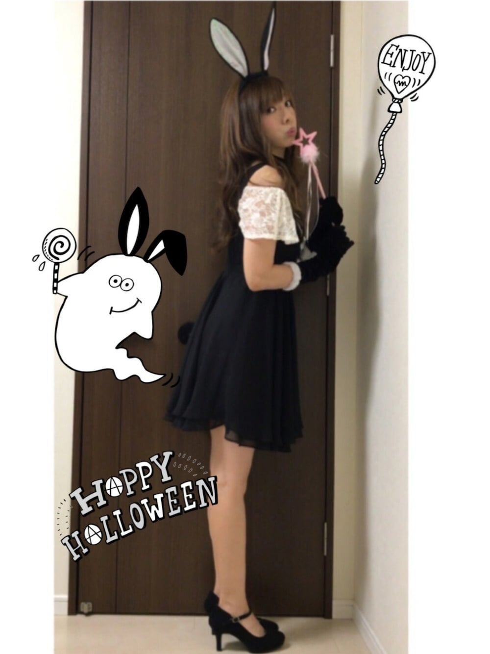 「WEAR HALLOWEEN 2016、Trick or Treat、仮装、バニーガール、痛い系、お菓子大好き、SLY、GRL」｜「GRLのアイテム（Tシャツ/カットソー、ホワイト系）」を使った、nana♡さん（レディース・160cm）の秋コーディネートの1枚目の写真