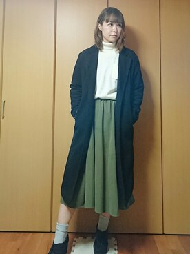 「CLOSE-UP（クローズアップ）のアイテム（ジャケット/アウター）」を使った、こずえ\✩/さん（レディース・160cm）の冬コーディネート