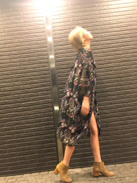 「EVRIS（エヴリス）のアイテム（チュニック）」を使った、YU-AOfficialさん（レディース・152cm）の春コーディネート