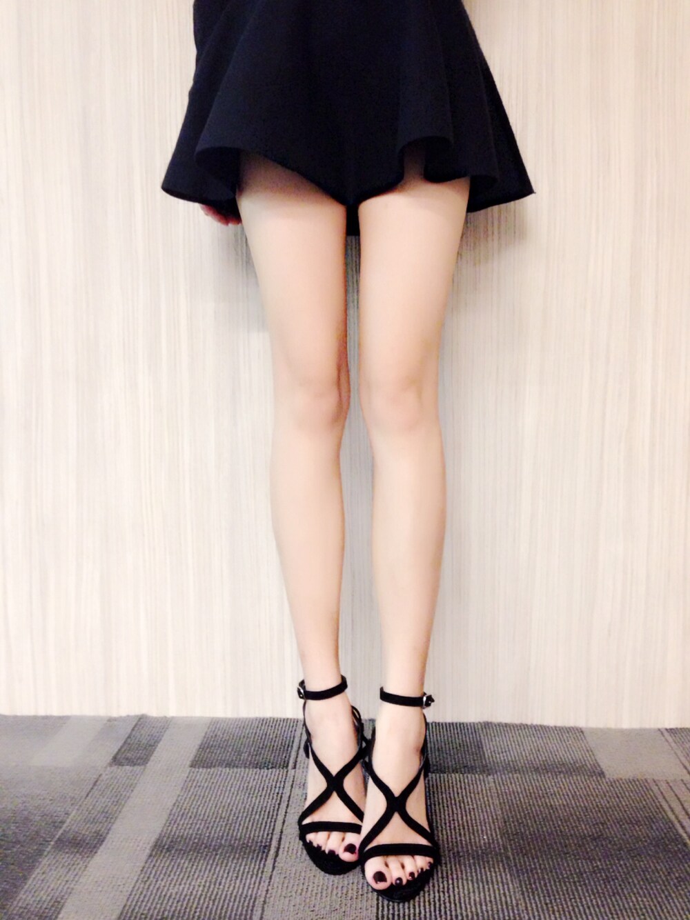 「FOREVER 21のアイテム（ドレスシューズ、ブラック系）」を使った、♡Sさん（レディース・155cm）の春コーディネートの1枚目の写真