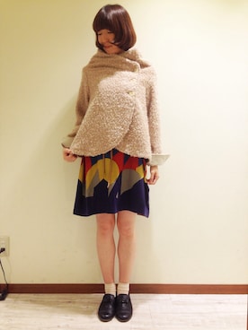 「POU DOU DOU（プードゥドゥ）のアイテム（その他アウター）」を使った、ホシさん（レディース・160cm）の秋コーディネート