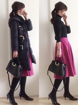 「PLST（プラステ）のアイテム（ダウンジャケット/コート）」を使った、meiさん（レディース・175cm）の秋コーディネート