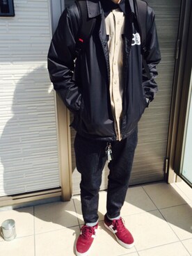 「430（フォーサーティ）のアイテム（ジャケット/アウター）」を使った、ryoさん（メンズ・170cm）の春コーディネート