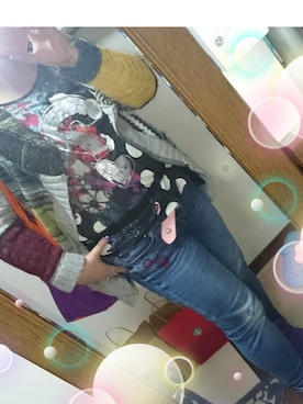 「Desigual（デシグアル）のアイテム（その他アウター）」を使った、Rena Inoueさん（レディース・160cm）の冬コーディネート