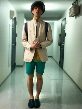 「HAMNETT（ハムネット）のアイテム（その他シューズ）」を使った、Ryoさん（メンズ・176cm）の夏コーディネート