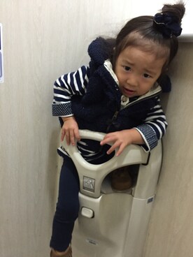 「しまむら（シマムラ）のアイテム（チュニック）」を使った、u＿chaさん（キッズ・90cm）の春コーディネート