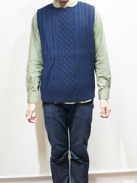 Island Knit Works アイランドニットワークス のベストを使った人気ファッションコーディネート Wear