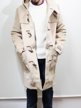 「MONTGOMERY（モンゴメリー）のアイテム（ダッフルコート）」を使った、ロケットシップさん（メンズ・182cm）の秋コーディネート