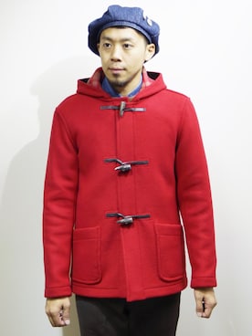 「MONTGOMERY（モンゴメリー）のアイテム（ダッフルコート）」を使った、ロケットシップさん（メンズ・182cm）の秋コーディネート