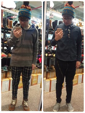 「ORIS（オリス）のアイテム（シューズ）」を使った、蘇長歡さん（レディース・157cm）の冬コーディネート