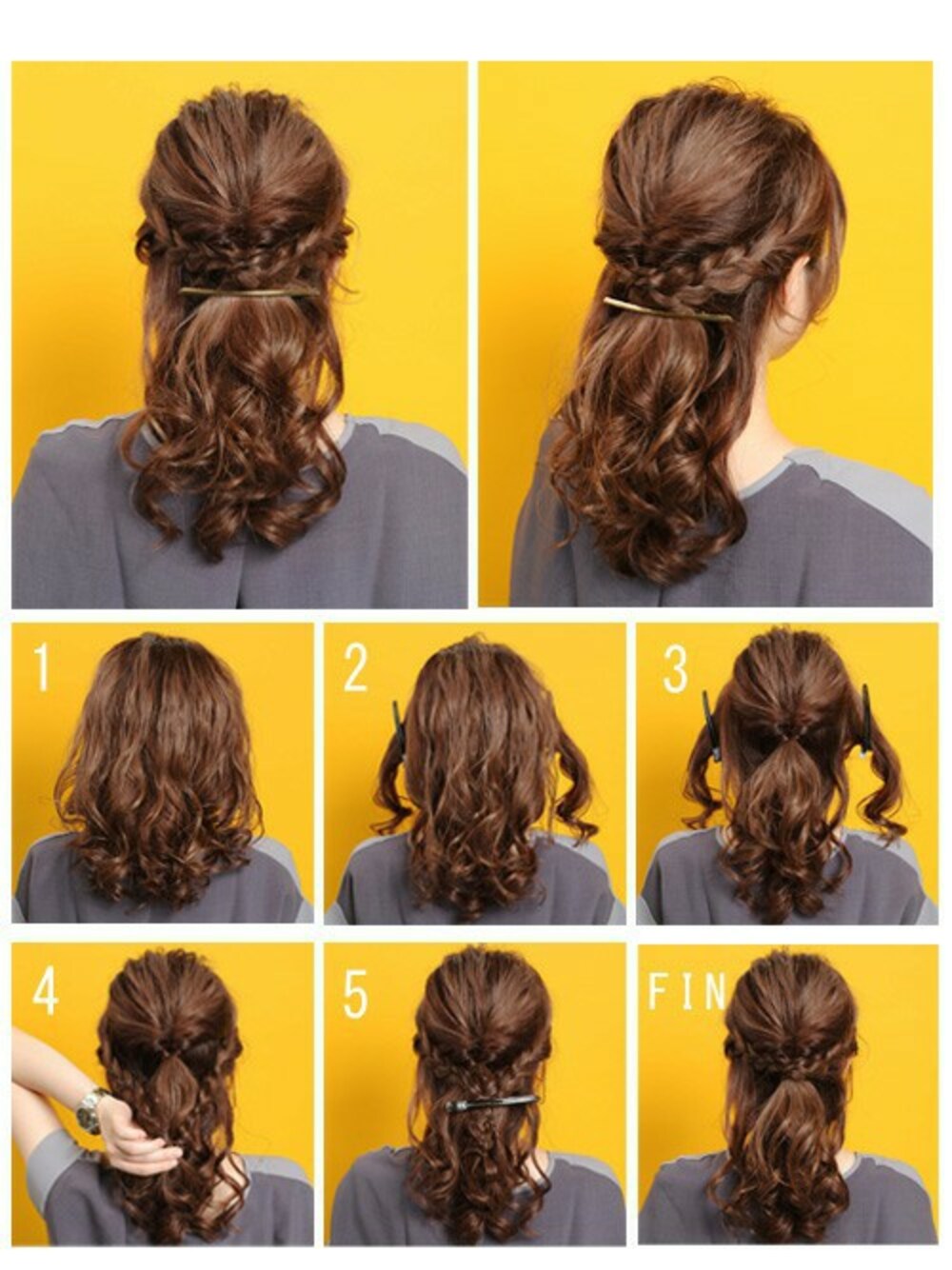 ゴールド系のバレッタ/ヘアクリップを着用したレディースの秋コーディネートの1枚目の写真