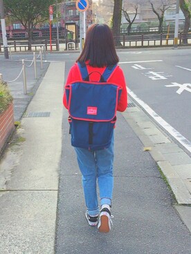 「OZOC（オゾック）のアイテム（トップス）」を使った、 李奈さん（レディース・158cm）の秋コーディネート