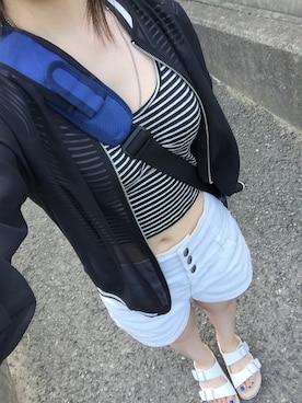 「BBQ」｜「アイテム（ブルゾン）」を使った、ゆなゆなさん（レディース・153cm）の夏コーディネート