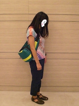 「アイテム（ボディバッグ/ウエストポーチ、グリーン系）」を使った、sailさん（レディース・163cm）の冬コーディネート