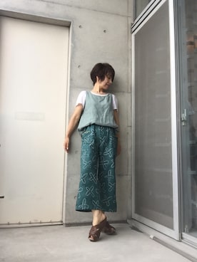 「アイテム（ベスト）」を使った、fumingさん（レディース・160cm・50代）の夏コーディネート