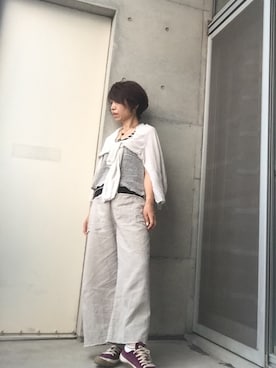 「アイテム（ベスト）」を使った、fumingさん（レディース・160cm・50代）の夏コーディネート