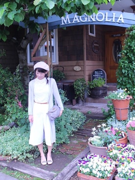 「semoh（セモー）のアイテム（ハンチング/ベレー帽）」を使った、つんつんさん（レディース・158cm）の夏コーディネート