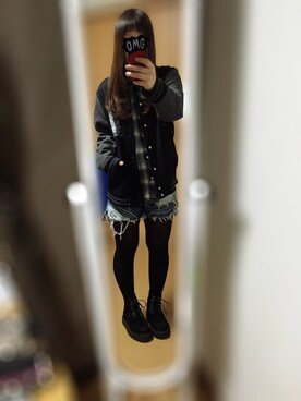 「RNA」｜「アイテム（スタジャン）」を使った、RENさん（レディース・157cm）の春コーディネート