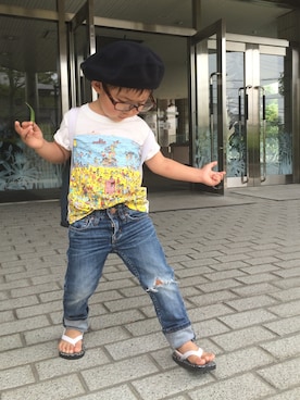 「OLD NAVY（オールドネイビー）のアイテム（ビーチサンダル）」を使った、msさん（レディース・157cm）の夏コーディネート