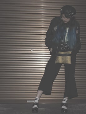 「M.Y.O.B（エム.ワイ.オー.ビー）のアイテム（ハンチング/ベレー帽）」を使った、애경さん（レディース・165cm）の秋コーディネート