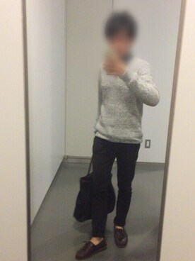 「ネコ」｜「アイテム（モカシン/デッキシューズ）」を使った、ゲオルグさん（メンズ・168cm）の秋コーディネート