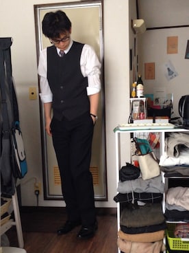 「アイテム（スーツジャケット）」を使った、中山克至さん（メンズ・173cm・40代）の夏コーディネート