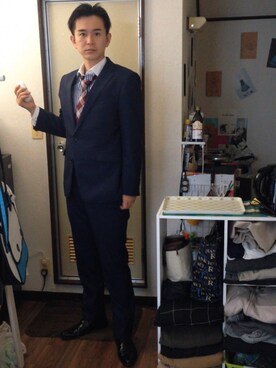 「アイテム（スーツジャケット）」を使った、中山克至さん（メンズ・173cm・40代）の夏コーディネート