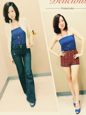 「MANGO（マンゴ）のアイテム（その他アウター）」を使った、菜なさん（レディース・161cm）の夏コーディネート